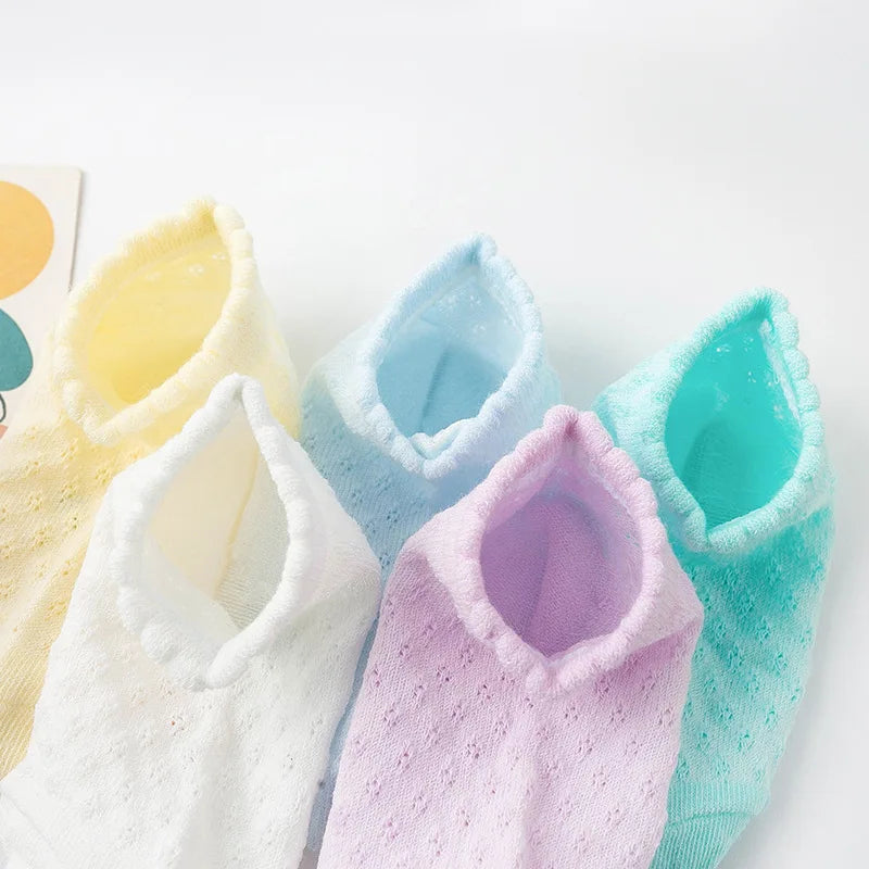5 Pairs Tube Mesh Lace  Socks