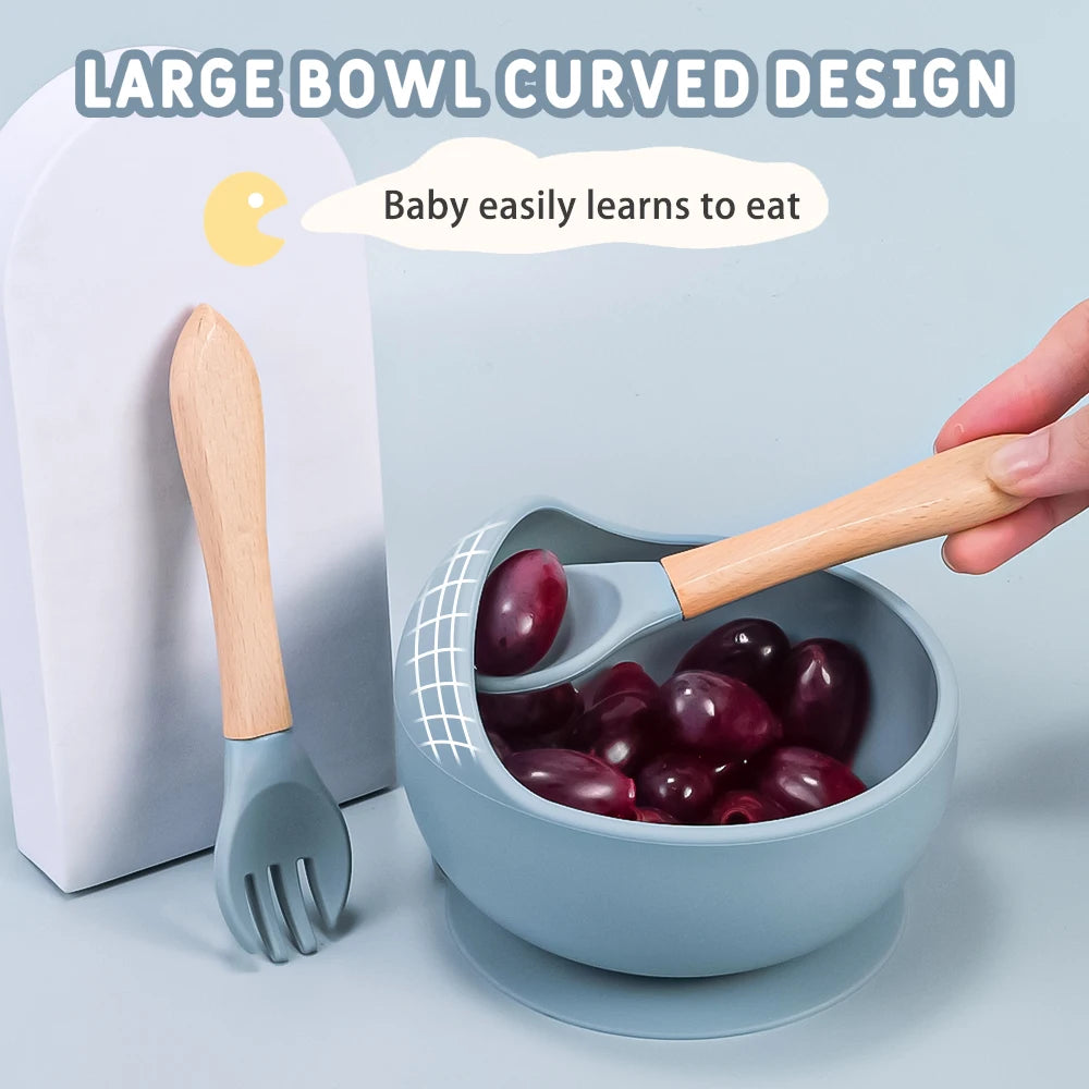 Meal Bowl Bib Fork Spoon Set