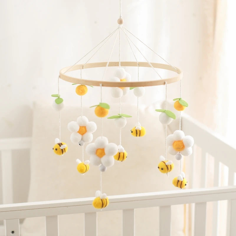 Baby Rattle Wooden Mobile Musical Bed Bell