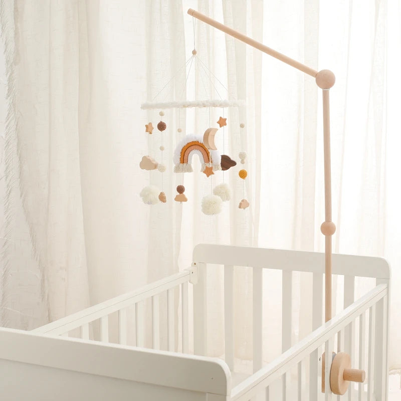 Crib Bell Toys Wooden Bracket
