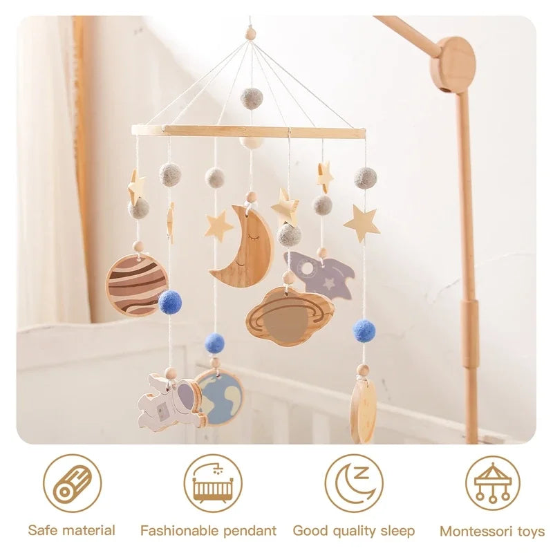 Wood Bed Bell Musical Rattles Toys