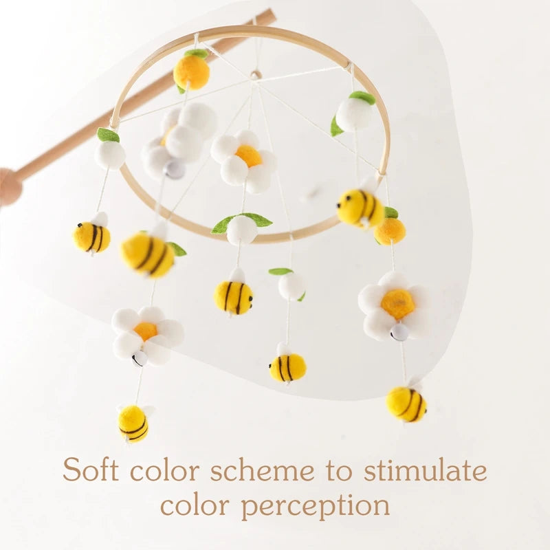 Baby Rattle Wooden Mobile Musical Bed Bell